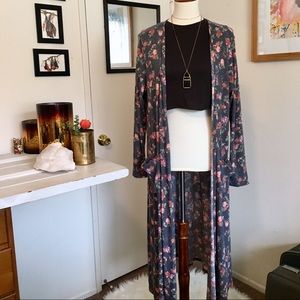 LuLaRoe Sarah sweater, gray with flowers